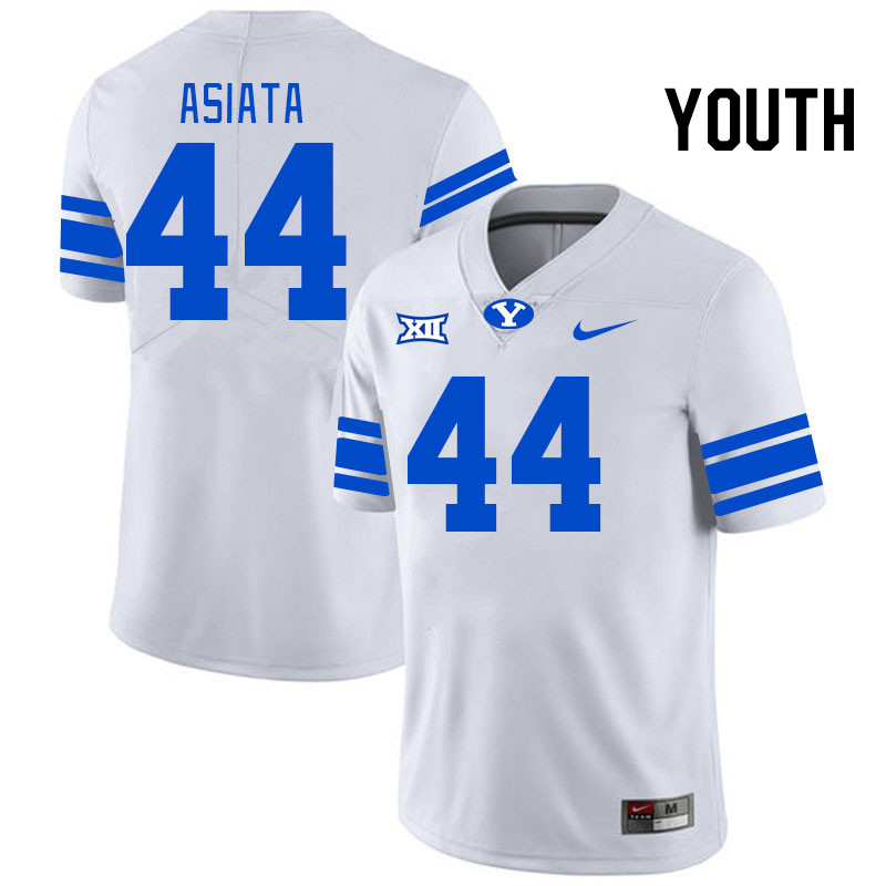 Youth #44 Ephraim Asiata BYU Cougars College Football Jerseys Stitched Sale-White